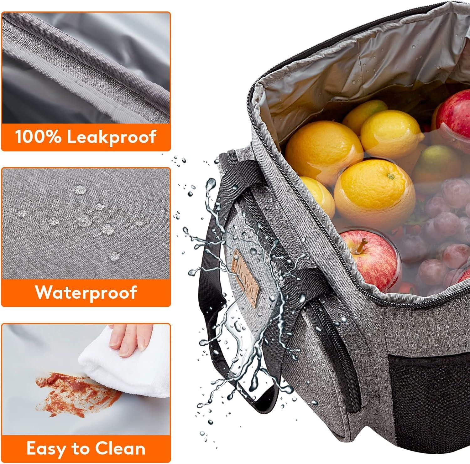 imageLifewit Medium Lunch Bag Insulated Lunch Box Soft Cooler Cooling Tote for Adult Men Women Dark Gray 12Can 9LGray