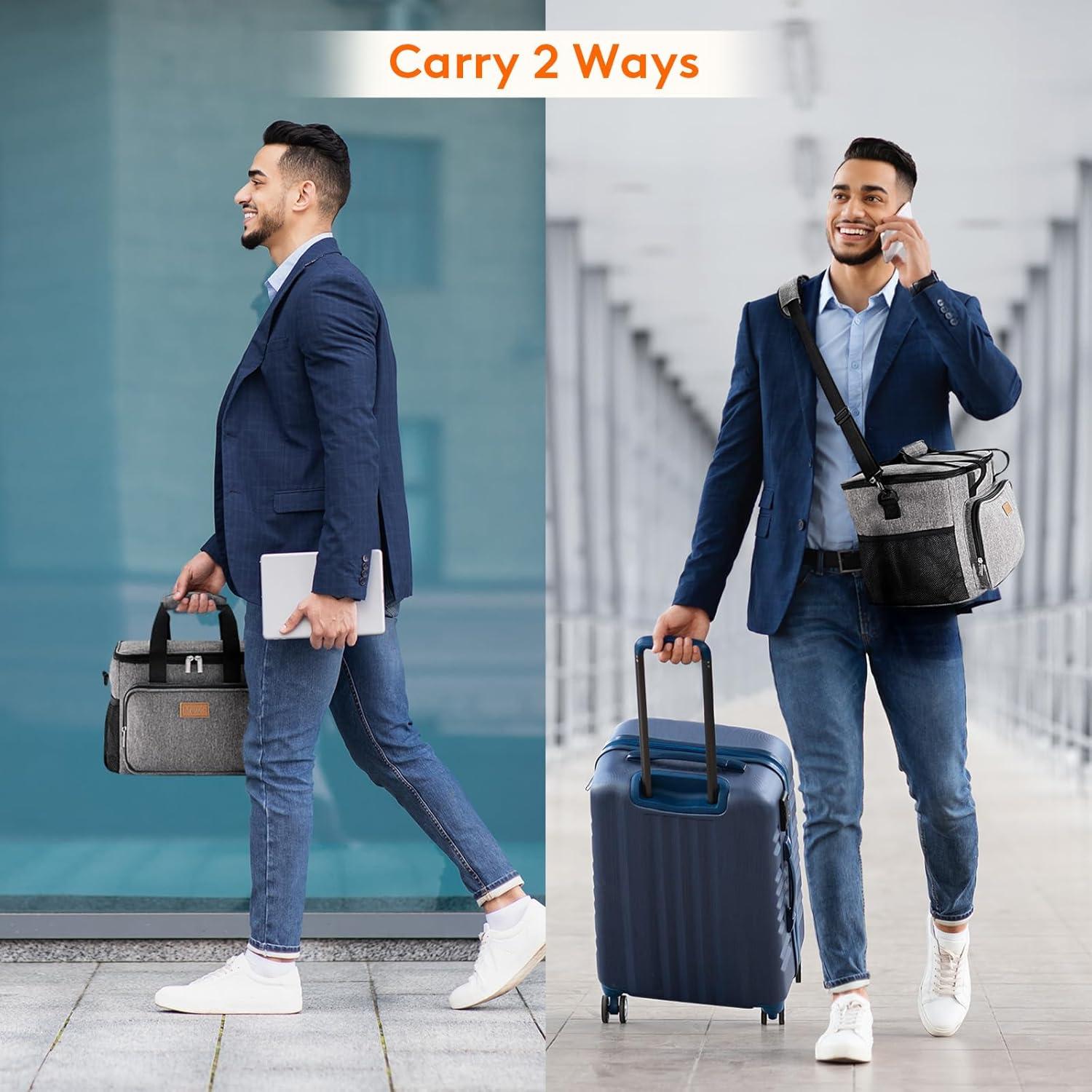 imageLifewit Medium Lunch Bag Insulated Lunch Box Soft Cooler Cooling Tote for Adult Men Women Dark Gray 12Can 9LPurple