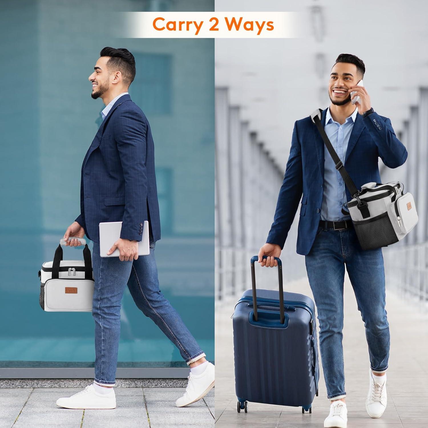 imageLifewit Medium Lunch Bag Insulated Lunch Box Soft Cooler Cooling Tote for Adult Men Women Dark Gray 12Can 9LSliver Gray