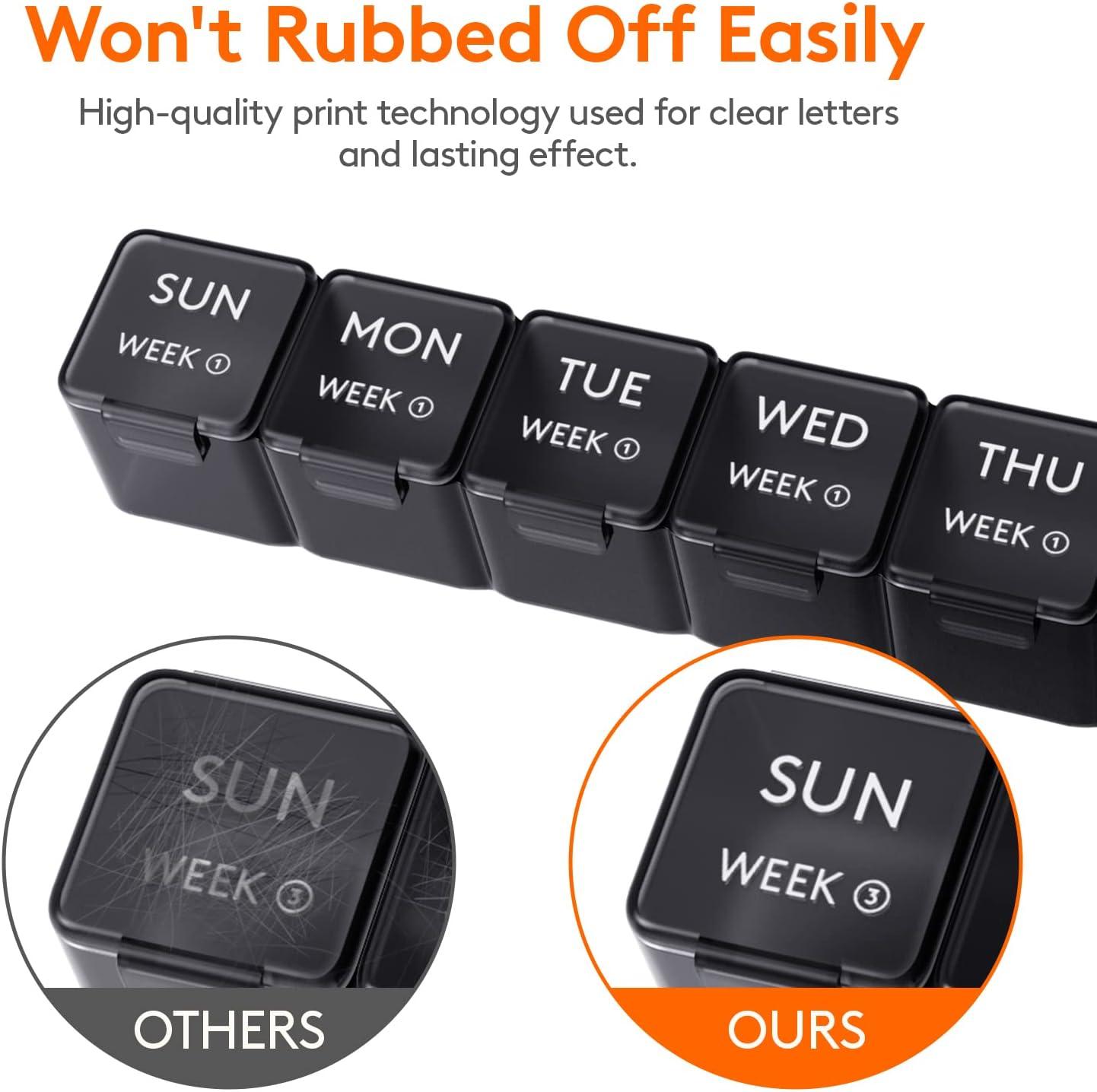 imageLifewit Monthly Pill Organizer 28 Day Pill Box 4 Weeks One Month Pill Cases Large Compartments Medicine Organizer for Vitamins Fish Oils SupplementsBlack