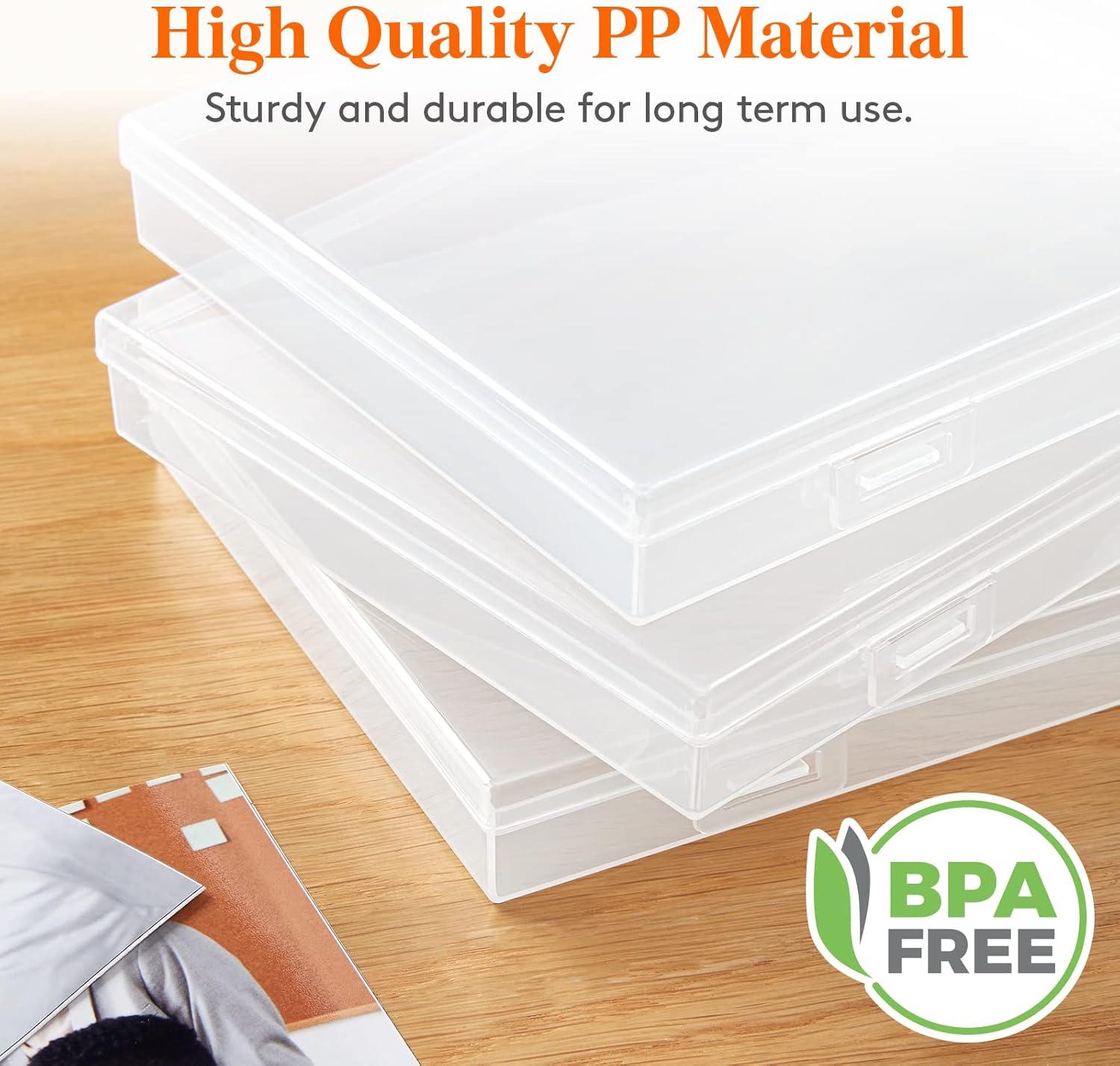 imageLifewit Photo Storage Box 5x7 Photo Case 7 pcs Inner Photo Storage Containers Clear Photo Boxes Seed Organizer Craft Storage Box for Cards Pictures Stamps Office Supplies with 1 Sheet Label StickerClear