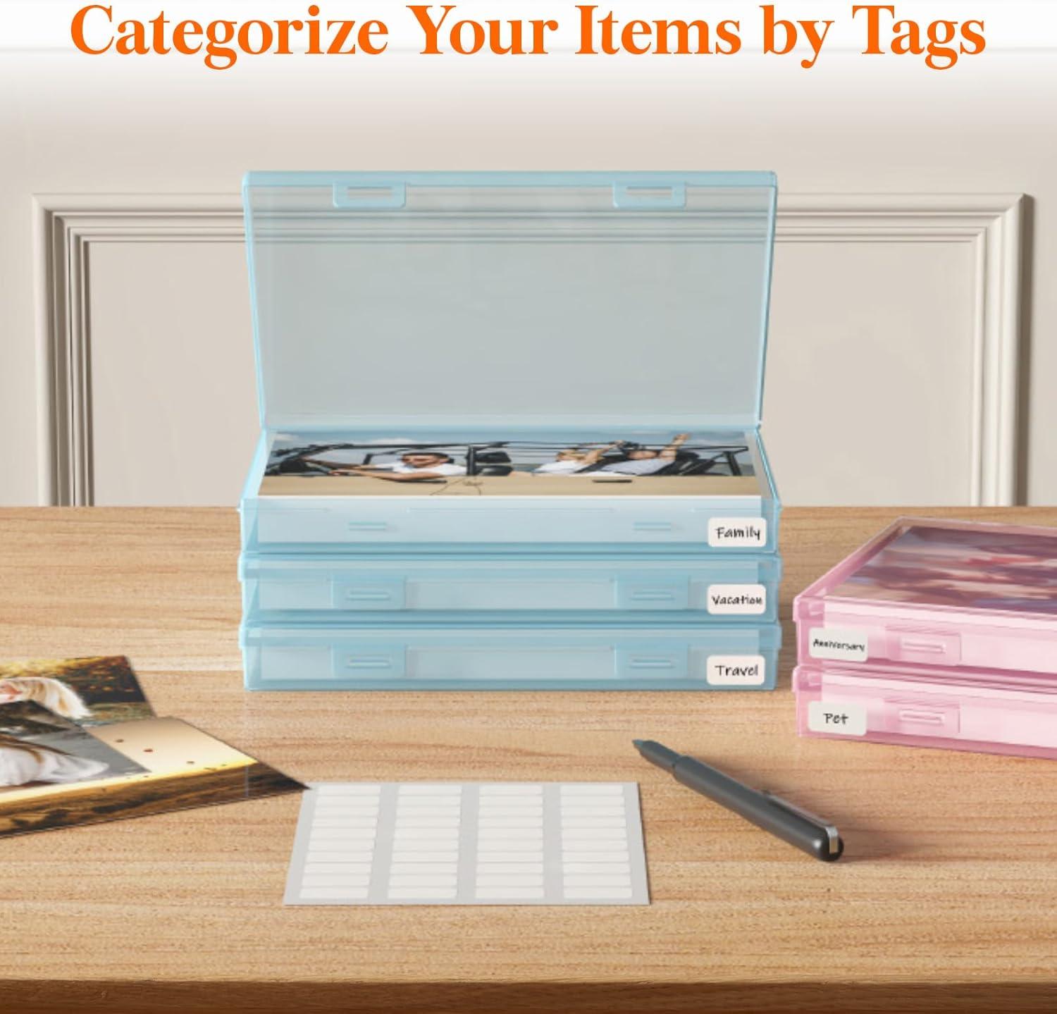 imageLifewit Photo Storage Box 5x7 Photo Case 7 pcs Inner Photo Storage Containers Clear Photo Boxes Seed Organizer Craft Storage Box for Cards Pictures Stamps Office Supplies with 1 Sheet Label StickerMulticolor