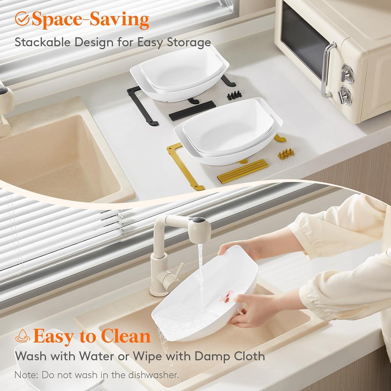 imageLifewit Plastic Fruit Bowl Basket for Kitchen Countertop 3 Tier Fruit Holder with Gold Metal Stand Serving Tray for Food Vegetable Cake Dessert in PartyBlack