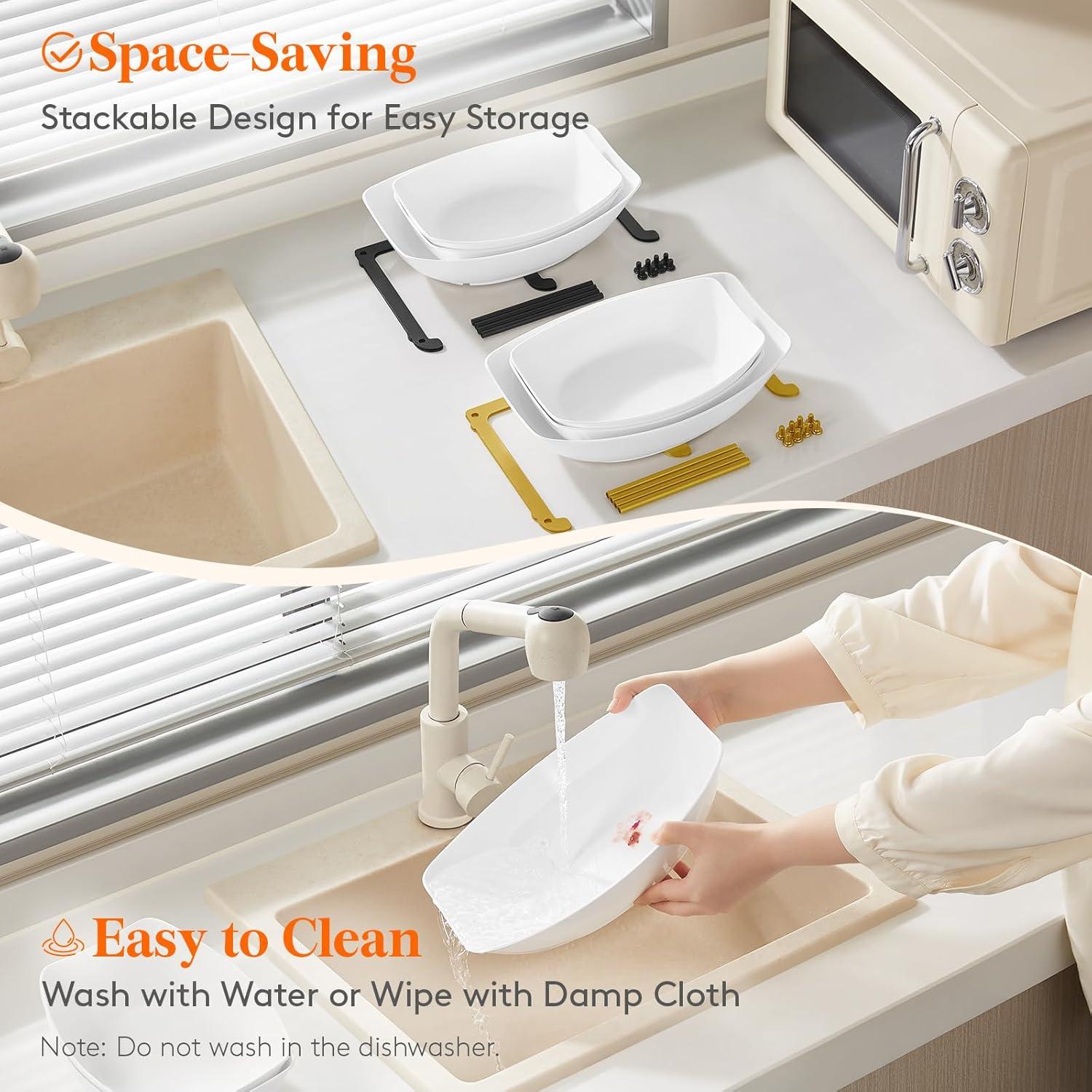 imageLifewit Plastic Fruit Bowl Basket for Kitchen Countertop 3 Tier Fruit Holder with Gold Metal Stand Serving Tray for Food Vegetable Cake Dessert in PartyGold