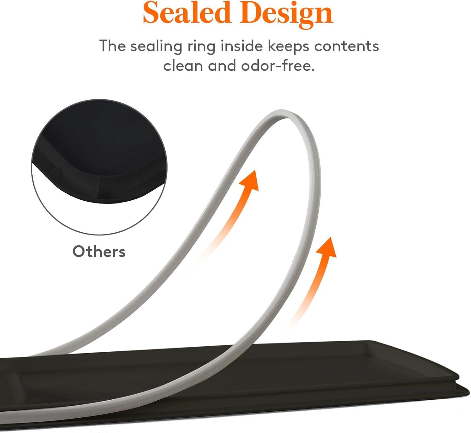 imageLifewit Rice Dispenser 25 Lbs113kg Rice Storage Container Sealed Moisture Proof with Measuring Cup for Kitchen Pantry Household BPAFree 1 PackBlack