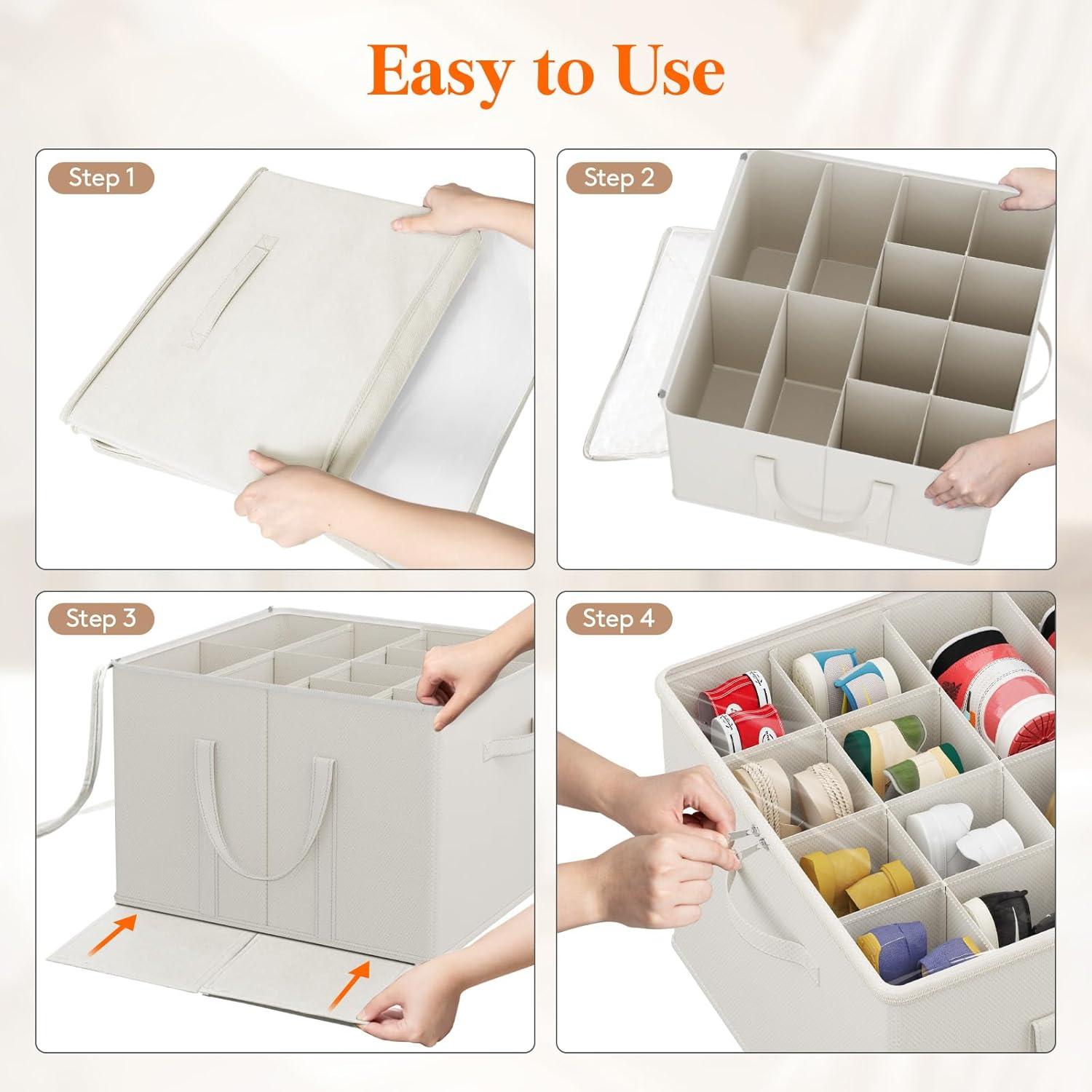 imageLifewit Shoe Storage Organizer for Closet Fits 1216 Pairs Fabric Large Shoe Box Storage Containers with Clear Cover Foldable Bins Fit for Boots Heels Sneakers 17quotL x 17quotW x 125quotH 2 Pack GrayWhite