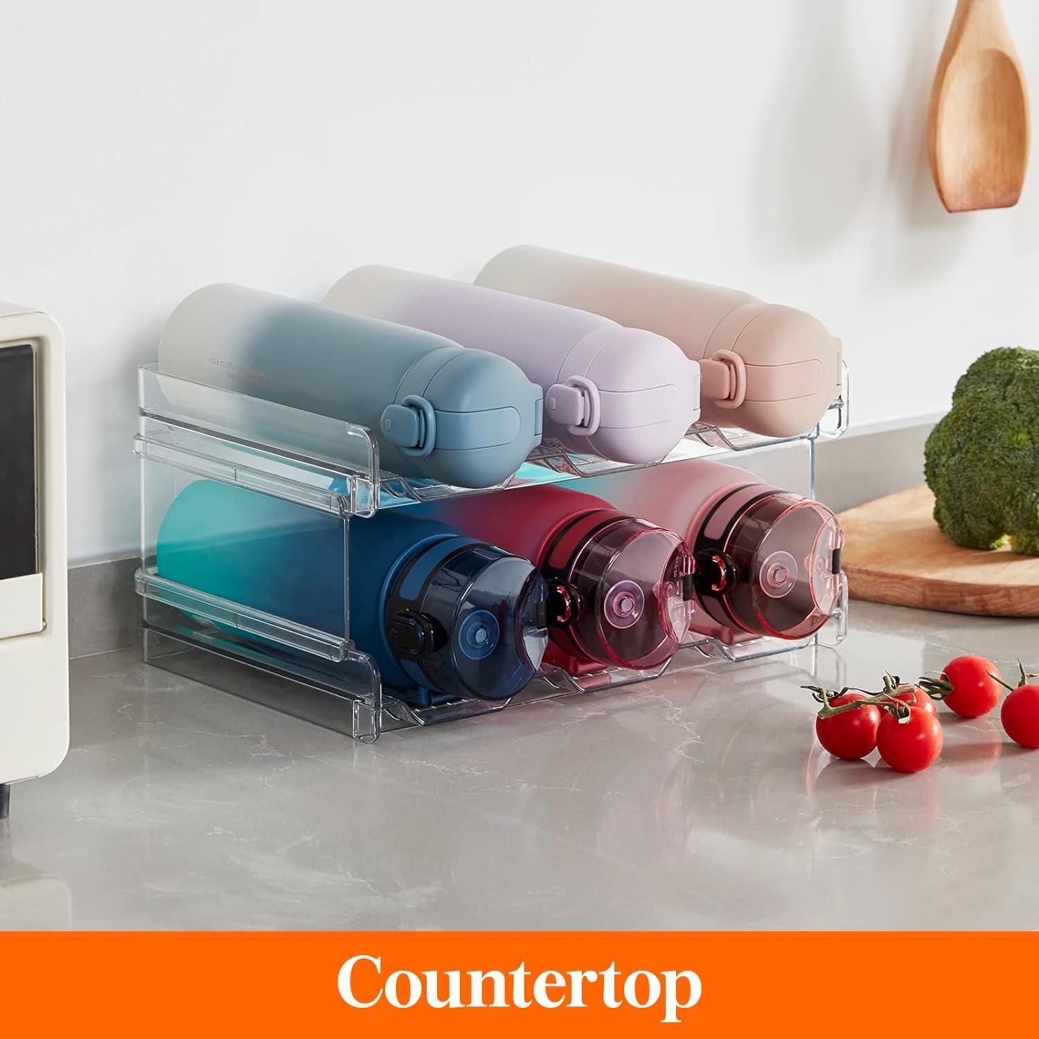 imageLifewit Stackable Water Bottle Organizer for Cabinet Plastic Bottle Holder Fits Bottles ampamp Tumblers up to 38quot Diameter Pantry Countertop ampamp Fridge Holds 6 Bottles6bottle