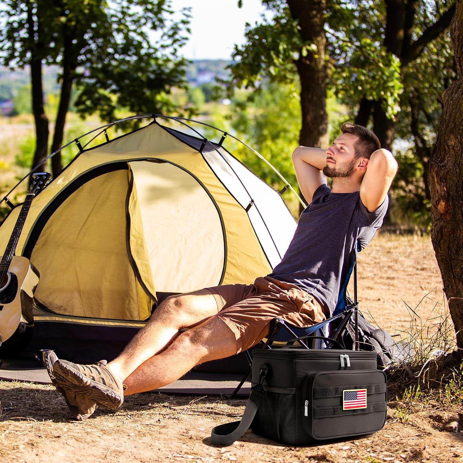 imageLifewit Tactical Lunch Box for Men Insulated Lunch Bag 9L 12Can BlackBlack