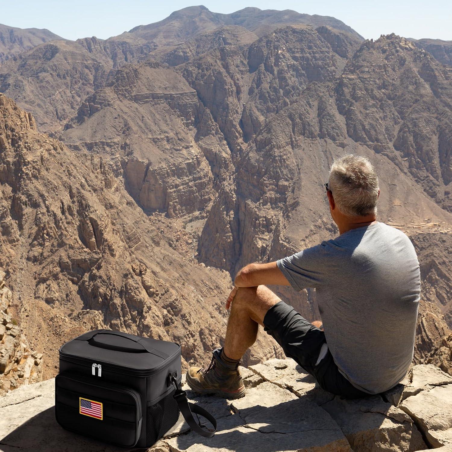 imageLifewit Tactical Lunch Box for Men Insulated Lunch Bag 9L 12Can BlackBlack