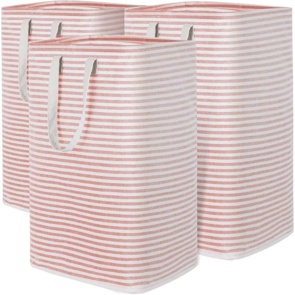 imageLifewit 2 Pack Laundry Hamper Large Collapsible Laundry Baskets Freestanding Waterproof Clothes Hamper with Easy Carry Handles in Laundry Room Bedroom Bathroom College Dorm for Adults Grey 2 x 80LPink