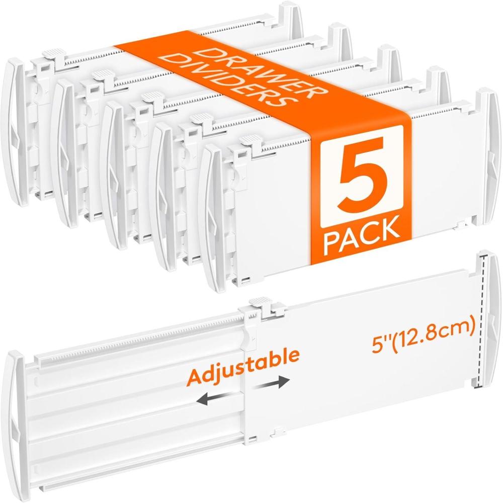imageLifewit 4 Pack Deep Drawer Dividers 8quot High 138225quot Adjustable Dresser Drawer Divider Plastic Drawer Organizer for Clothes Tall Drawers Separators for Dresser Kitchen Bedroom Bathroom Office5