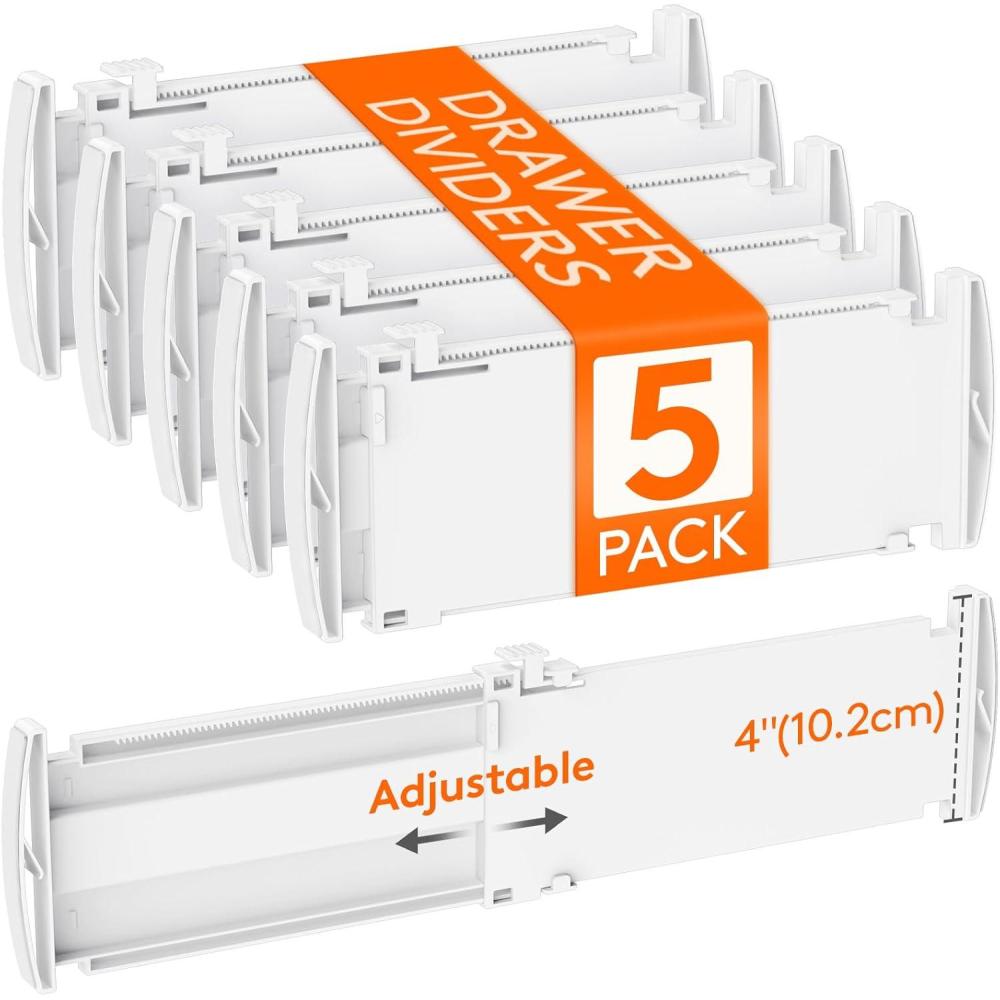 imageLifewit 9 Pack Drawer Dividers 4quot High 105165quot Dresser Drawer Divider Adjustable Drawer Organizers for Clothes Plastic Drawers Separators for Dresser Bedroom Bathroom Kitchen Office5