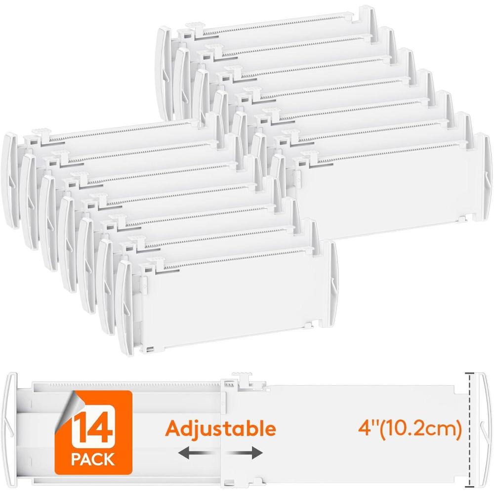 imageLifewit 9 Pack Drawer Dividers 4quot High 105165quot Dresser Drawer Divider Adjustable Drawer Organizers for Clothes Plastic Drawers Separators for Dresser Bedroom Bathroom Kitchen Office14