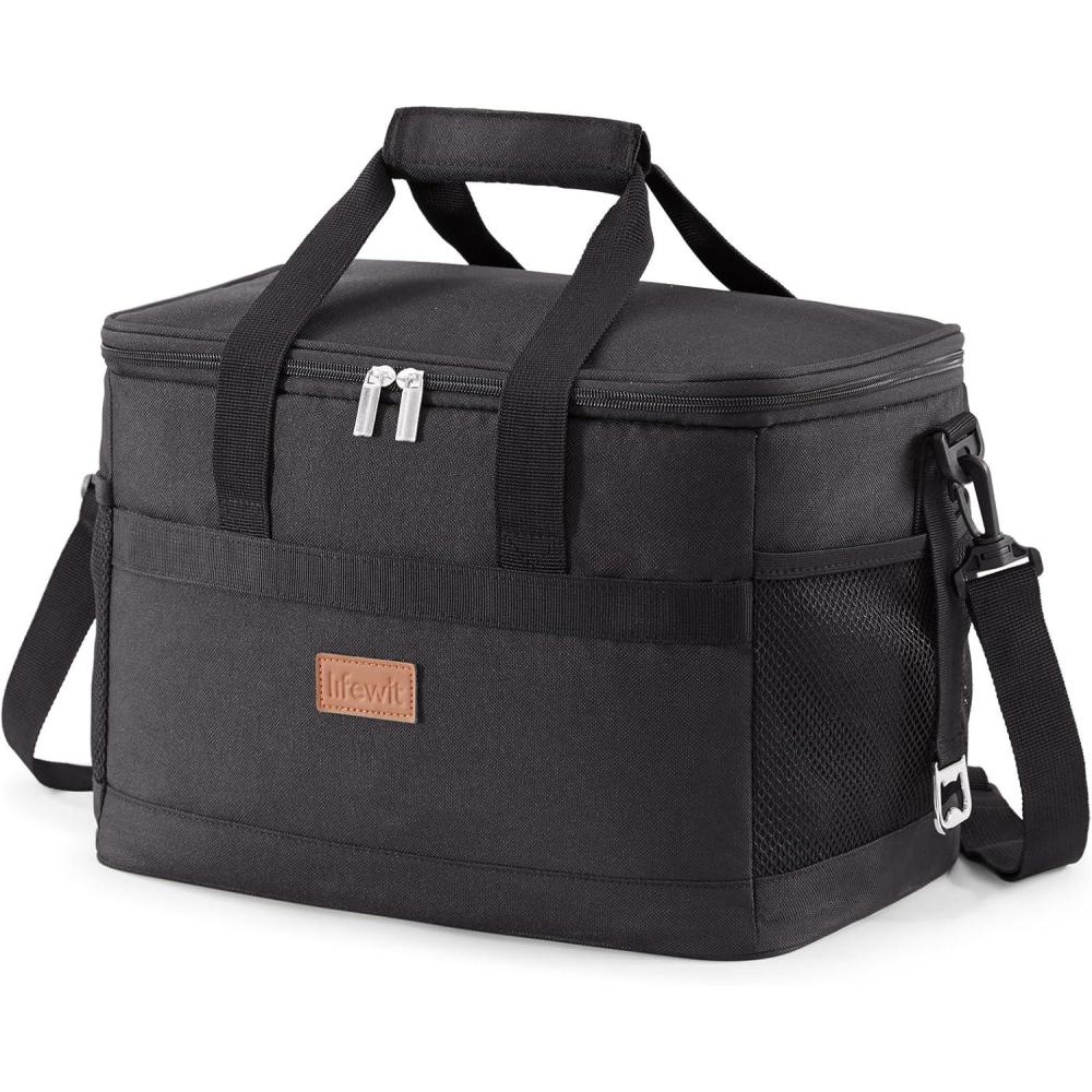 imageLifewit Cooler Bag 305060 Cans Collapsible and Insulated Large Lunch Bag Leakproof Soft Cooler Portable Tote for CampingBBQFamily Outdoor ActivitiesBlack