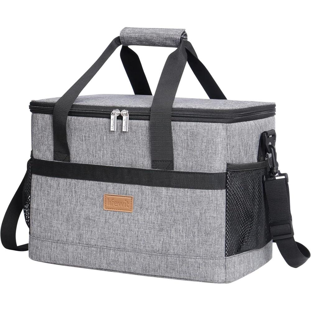 imageLifewit Cooler Bag 305060 Cans Collapsible and Insulated Large Lunch Bag Leakproof Soft Cooler Portable Tote for CampingBBQFamily Outdoor ActivitiesGray