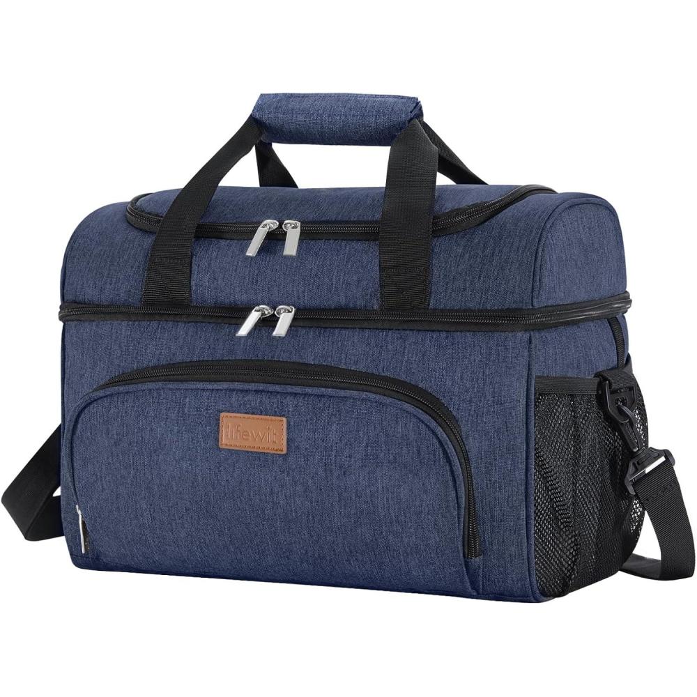imageLifewit Insulated Cooler Bag 3248 Can Large Leakproof Beach Cooler Lightweight Portable Double Layer SoftSided Travel Ice Chest for Camping Kayaking Road Trips Grocery ShoppingBlue