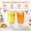 Lifewit 1 Gallon (128 OZ) Drink Dispensers for Parties 2 Pcs, 4L Plastic Beverage Containers with Stand for Juice/Tea/Soda/Water, Clear Ice Lemonade Dispensers with Lid & Leak-proof Spigot(3)