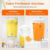 Lifewit 1 Gallon (128 OZ) Drink Dispensers for Parties 2 Pcs, 4L Plastic Beverage Containers with Stand for Juice/Tea/Soda/Water, Clear Ice Lemonade Dispensers with Lid & Leak-proof Spigot(2)