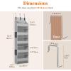 Lifewit 1 Pack Over the Door Organizer, 5 Shelf Clear Window Hanging Storage with 4 Mesh Side Pockets, Anti Tilt 40 lbs Load Behind Door for Pantry, Nursery, Bathroom, Bedroom, Kitchen, Dorm, Grey(Light Grey)