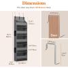Lifewit 1 Pack Over the Door Organizer, 5 Shelf Clear Window Hanging Storage with 4 Mesh Side Pockets, Anti Tilt 40 lbs Load Behind Door for Pantry, Nursery, Bathroom, Bedroom, Kitchen, Dorm, Grey(Gray)