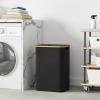 Lifewit 100L Laundry Basket with Lid, Clothes Hampers for Laundry with Bamboo Handles and A Removable Bag, Large Foldable Laundry Hamper for Bedroom, Bathroom, Dorm, Laundry Room, Beige(Black)