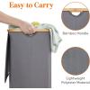 Lifewit 100L Laundry Basket with Lid, Clothes Hampers for Laundry with Bamboo Handles and A Removable Bag, Large Foldable Laundry Hamper for Bedroom, Bathroom, Dorm, Laundry Room, Beige(Gray)