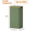 Lifewit 100L Laundry Basket with Lid, Clothes Hampers for Laundry with Bamboo Handles and A Removable Bag, Large Foldable Laundry Hamper for Bedroom, Bathroom, Dorm, Laundry Room, Beige(Green)