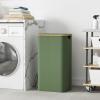 Lifewit 100L Laundry Basket with Lid, Clothes Hampers for Laundry with Bamboo Handles and A Removable Bag, Large Foldable Laundry Hamper for Bedroom, Bathroom, Dorm, Laundry Room, Beige(Green)