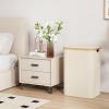 Lifewit 100L Laundry Basket with Lid, Clothes Hampers for Laundry with Bamboo Handles and A Removable Bag, Large Foldable Laundry Hamper for Bedroom, Bathroom, Dorm, Laundry Room, Beige(White)