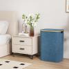 Lifewit 100L Laundry Basket with Lid, Clothes Hampers for Laundry with Bamboo Handles and A Removable Bag, Large Foldable Laundry Hamper for Bedroom, Bathroom, Dorm, Laundry Room, Beige(Dark Blue)