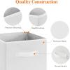 Lifewit 12 Packs Storage Cubes, 11 Inch Cube Storage Bins, Foldable Decorative Fabric Storage Baskets for Organizing Home Organizers with Handles for Shelves, Closet, Grey(White)