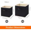 Lifewit 12 Packs Storage Cubes, 11 Inch Cube Storage Bins, Foldable Decorative Fabric Storage Baskets for Organizing Home Organizers with Handles for Shelves, Closet, Grey(Black)