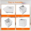 Lifewit 12 Packs Storage Cubes, 11 Inch Cube Storage Bins, Foldable Decorative Fabric Storage Baskets for Organizing Home Organizers with Handles for Shelves, Closet, Grey(White)