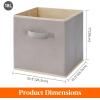 Lifewit 12 Packs Storage Cubes, 11 Inch Cube Storage Bins, Foldable Decorative Fabric Storage Baskets for Organizing Home Organizers with Handles for Shelves, Closet, Grey(Light Gray)