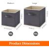 Lifewit 12 Packs Storage Cubes, 11 Inch Cube Storage Bins, Foldable Decorative Fabric Storage Baskets for Organizing Home Organizers with Handles for Shelves, Closet, Grey(Gray&Black)