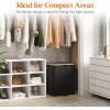 Lifewit 120L Double Laundry Hamper with Lid, Large Dual Laundry Basket Removable Bags, 2 Sections Aesthetic Clothes Hampers for Laundry with Bamboo Handles for Bedroom Bathroom Dorm, Black(Black)