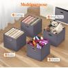 Lifewit 13 Inch Cube Storage Bins, 6 Packs Cube Storage Organizer, Foldable Decorative Fabric Storage Baskets for Organizing Home Organizers with Metal Handles for Shelves, Closet, 36L Gray(Gray)