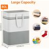 Lifewit 2 Pack 80L Large Freestanding Laundry Hamper, Collapsible Laundry Basket with Easy Carry Handles, Waterproof Tall Clothes Hamper for Laundry Dorm Bedroom Bathroom, Grey-White(2)