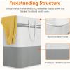 Lifewit 2 Pack 80L Large Freestanding Laundry Hamper, Collapsible Laundry Basket with Easy Carry Handles, Waterproof Tall Clothes Hamper for Laundry Dorm Bedroom Bathroom, Grey-White(2)