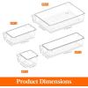 Lifewit 25 PCS Drawer Organizer Set Clear Plastic Desk Drawer Dividers Trays Dresser Storage Bins Separation Box for Makeup, Jewelries and Gadgets, Bedroom, Bathroom, Office