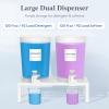 Lifewit 2-Pack Liquid Laundry Detergent Dispenser, 118 fl oz/3.5L Laundry Room Soap Dispenser with Leak-Proof Spigot, Plastic Containers for Fabric Softener, Bleach with Stand, Labels, Measuring Cups