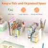 Lifewit 2-Pack Plastic Divided Caddy Organizer with Handle, Portable Art Supply Storage Organizer for Craft Supplies, Cosmetics, Holds Pencil, Crayon, Brushes, Hair Product, Dorm Shower Caddy, Clear(Clear)