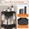 Lifewit 3 Tier Floor Standing Shower Caddy Corner, Plastic Bathroom Organizer Shelf Rack for Storage Shampoo, Body Wash Care, Skincare, Black(Black)