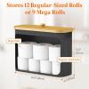 Lifewit 30L Toilet Paper Storage Holder for 12 to 16 Rolls, Free Standing Toilet Paper Basket Stand with Bamboo Lid, Collapsible Fabric Bathroom Organizer Box for Mega Rolls, Large, White(Dark Gray)