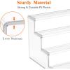 Lifewit 4 Tier Clear Display Stand Risers, 12 Inch Display Shelf for Cupcake, Perfumes, Desserts, Figurines, Tool-free Assembly, Organizer and Decor for Bedroom, Bathroom, Party, 1 Pack(12inch  3Pack)