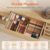 Lifewit 6 Pack 6″ Deep Bamboo Drawer Dividers, 17.5-22″ Expandable Drawer Organisers for Clothes, Adjustable Dresser Drawer Divider, Clothing Drawers Separators for Dresser, Bedroom, Bathroom, Office(6)