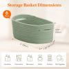 Lifewit 6 Pack Woven Baskets for Storage, Cotton Rope Baskets Cube Storage Bins, Cute Small Shelf Baskets for Organizing, Round Storage Box Caddy for Closet, Living Room, Bedroom, Playroom, White(Green)