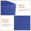 Lifewit 6 Pack Woven Baskets for Storage, Cotton Rope Baskets Cube Storage Bins, Cute Small Shelf Baskets for Organizing, Round Storage Box Caddy for Closet, Living Room, Bedroom, Playroom, White(Blue)