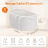Lifewit 6 Pack Woven Baskets for Storage, Cotton Rope Baskets Cube Storage Bins, Cute Small Shelf Baskets for Organizing, Round Storage Box Caddy for Closet, Living Room, Bedroom, Playroom, White(White)