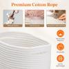 Lifewit 6 Pack Woven Baskets for Storage, Cotton Rope Baskets Cube Storage Bins, Cute Small Shelf Baskets for Organizing, Round Storage Box Caddy for Closet, Living Room, Bedroom, Playroom, White(White)